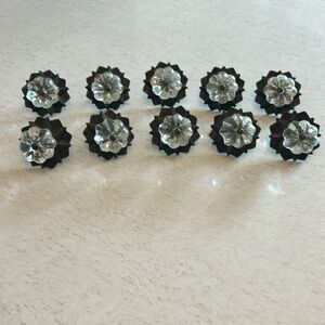 Anthropologie Decorative glass and metal knobs